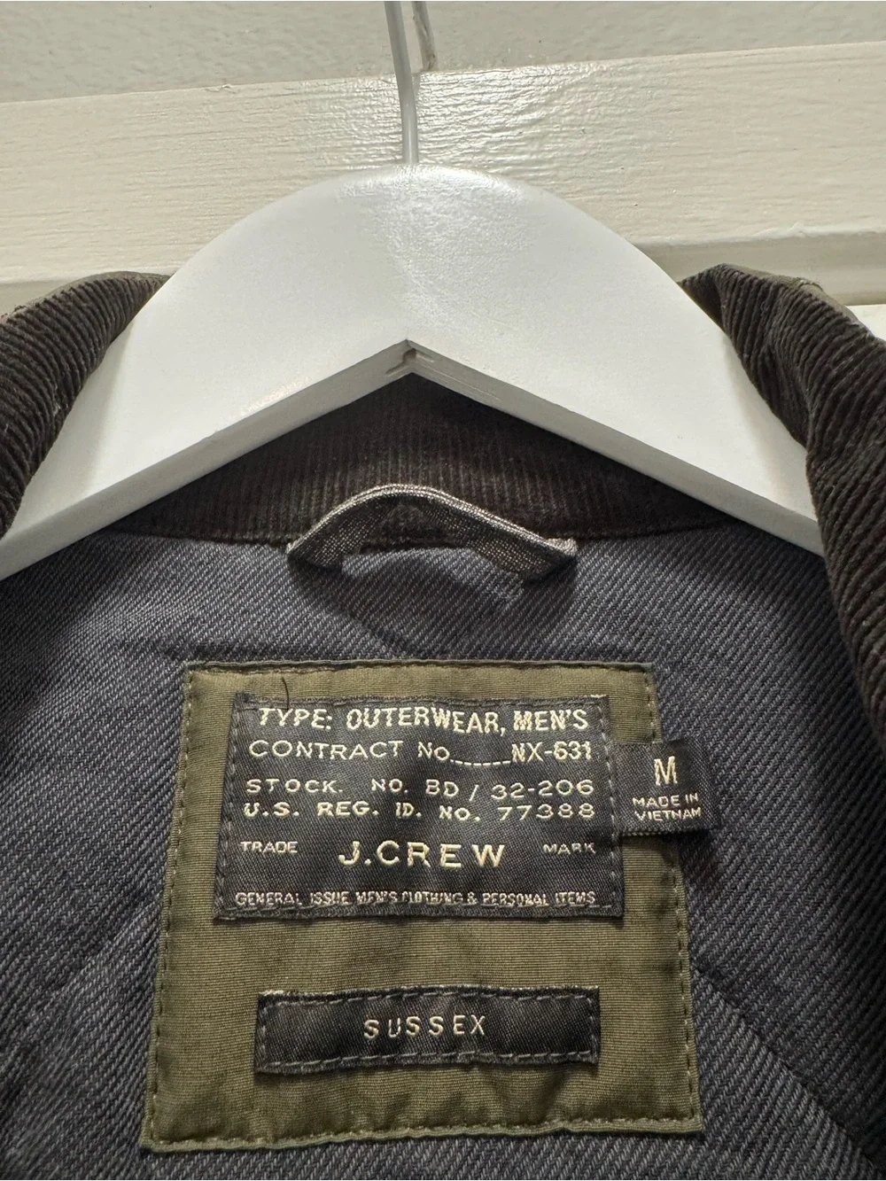 J.Crew Sussex Quilted Jacket Green Olive Field Primaloft Corduroy